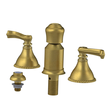 Rubinet Bidet Fitting with Spray, Diverter, and Vacum Breaker (Less Drain) Antique Brass Matt