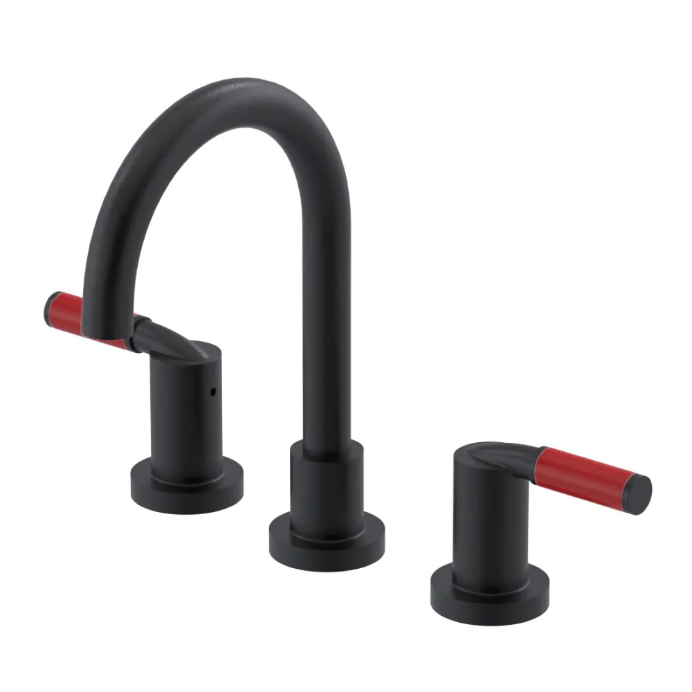 Rubinet Widespread Lav set (less drain) Matt Black