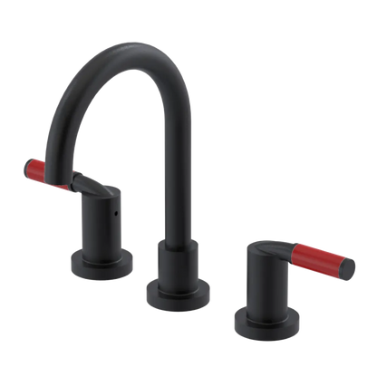 Rubinet Widespread Lav set (less drain) Matt Black
