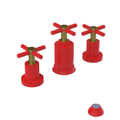 Rubinet Bidet Fitting with Spray, Diverter, and Vacuum Breaker (less drain) Red