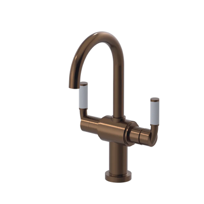 Rubinet Single Hole Dual Handle Lav. Set. (less drain) Tuscan Brass