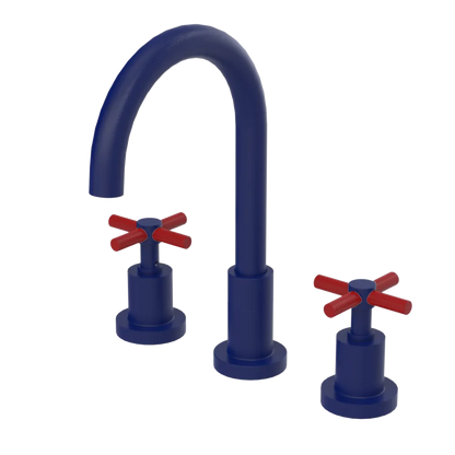 Rubinet Widespread Kitchen Set with LaSalle Spout Midnight Blue