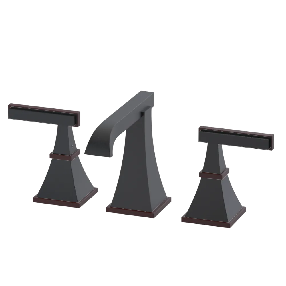 Rubinet Widespread Lav. Set. (less drain) Matt Black