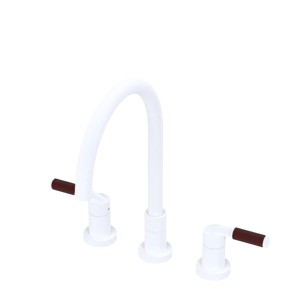 Rubinet Widespread Kitchen Set Matt White