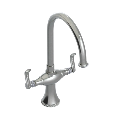 Rubinet Two Handle Single Hole Kitchen Set Satin Nickel