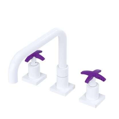 Rubinet Widespread Kitchen Set with Genesis Spout White