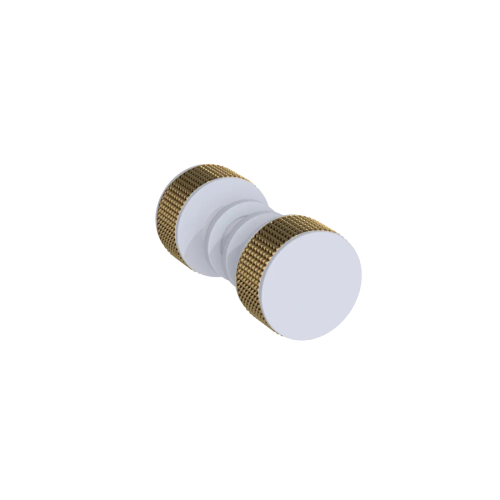 Rubinet Shower Door Knob (set) Matt White