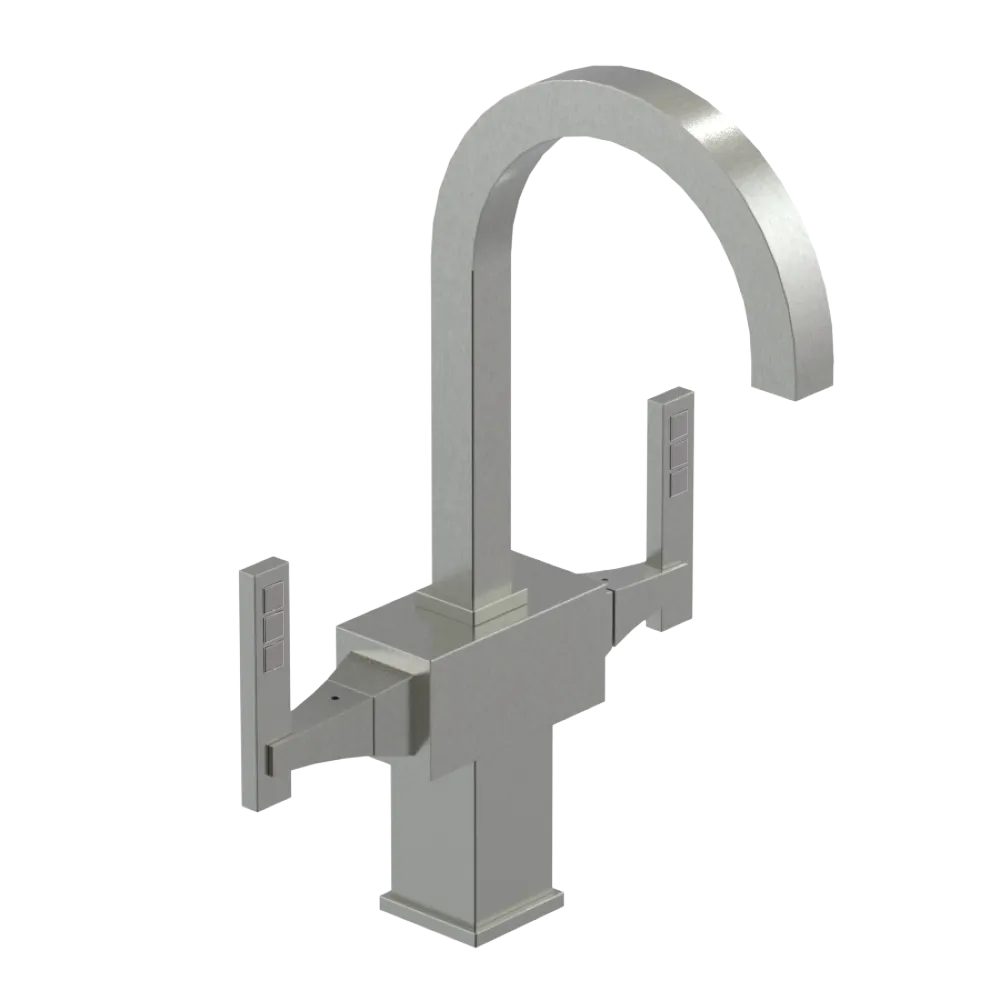 Rubinet Single Hole Dual Handle Lav. Set. (less drain) Satin Nickel