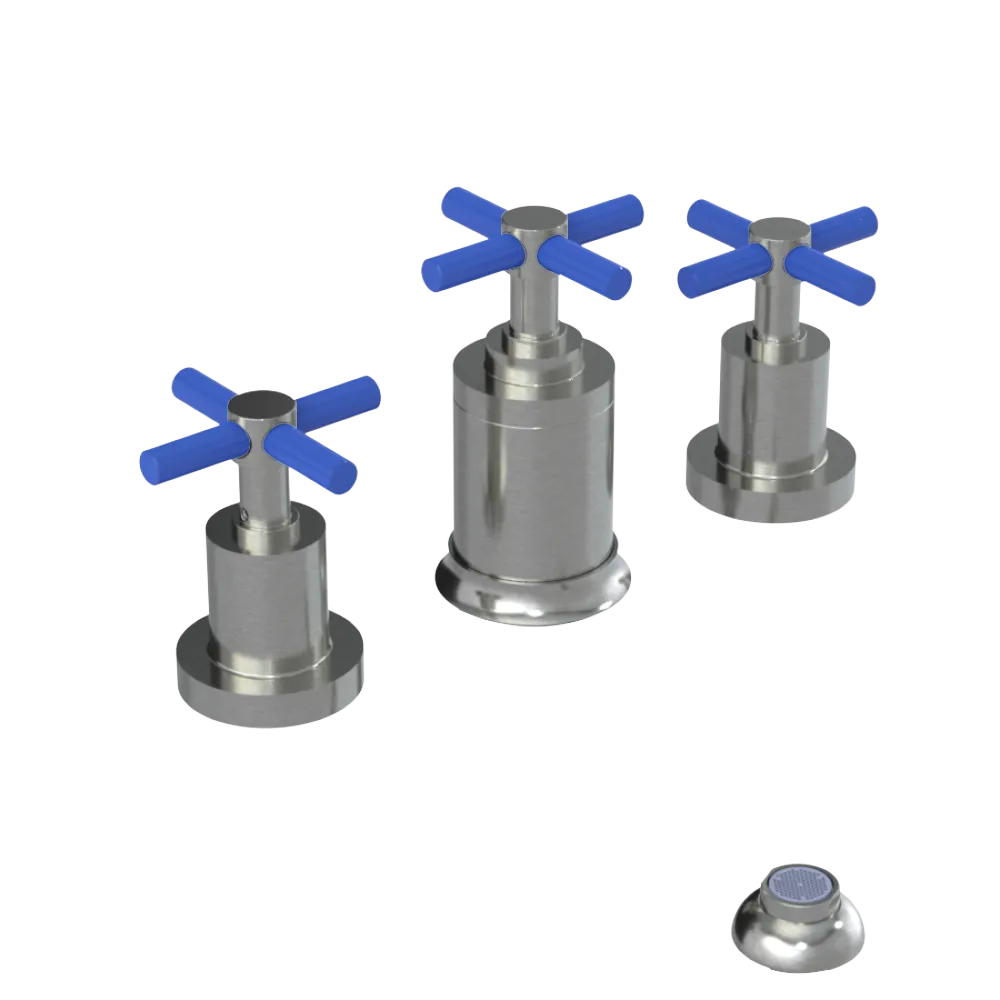 Rubinet Bidet Fitting with Spray, Diverter, and Vacuum Breaker (less drain) Satin Nickel