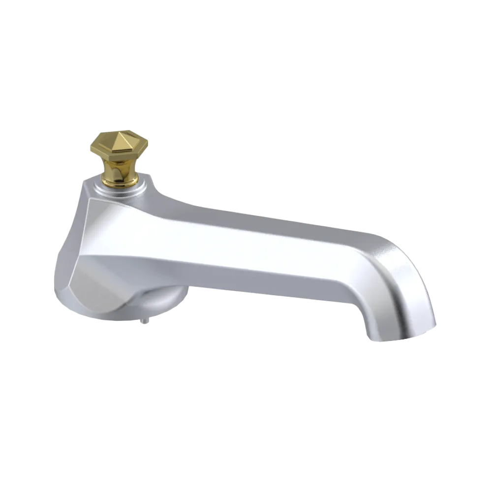 Rubinet Tub Filler Spout Deck Mount Satin Chrome