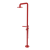 Rubinet Pressure Balance Outdoor Shower with Hand Held Shower & 10" Shower Head (with shelf) - 304 Stainless Steel Red