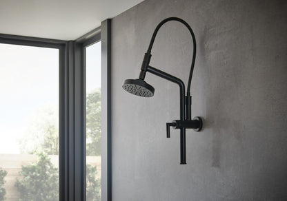 Essential Shower Series 10 7/16" Linear Round Slide Bar Shower Arm And Flange lifestyle