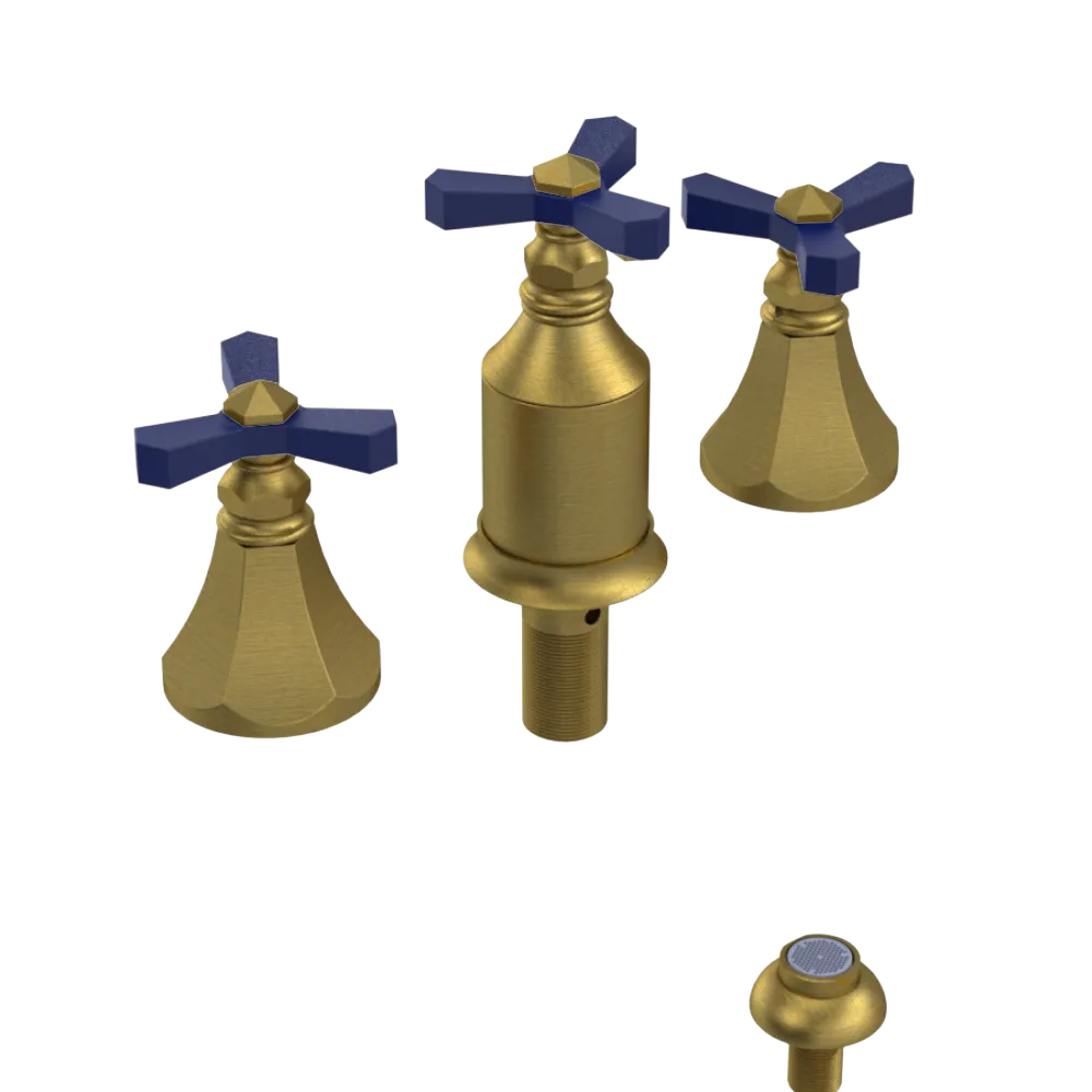 Rubinet Bidet Fitting with Spray, Diverter, and Vacum Breaker (Less Drain) Antique Brass Matt