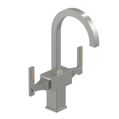 Rubinet Single Hole Dual Handle Lav. Set. (less drain) Satin Nickel