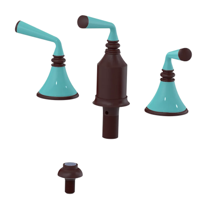 Rubinet Bidet Fitting with Spray, Diverter, and Vacum Breaker (Less Drain) Bordeaux