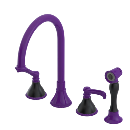 Rubinet Widespread Kitchen Set with Hand Spray Purple Haze