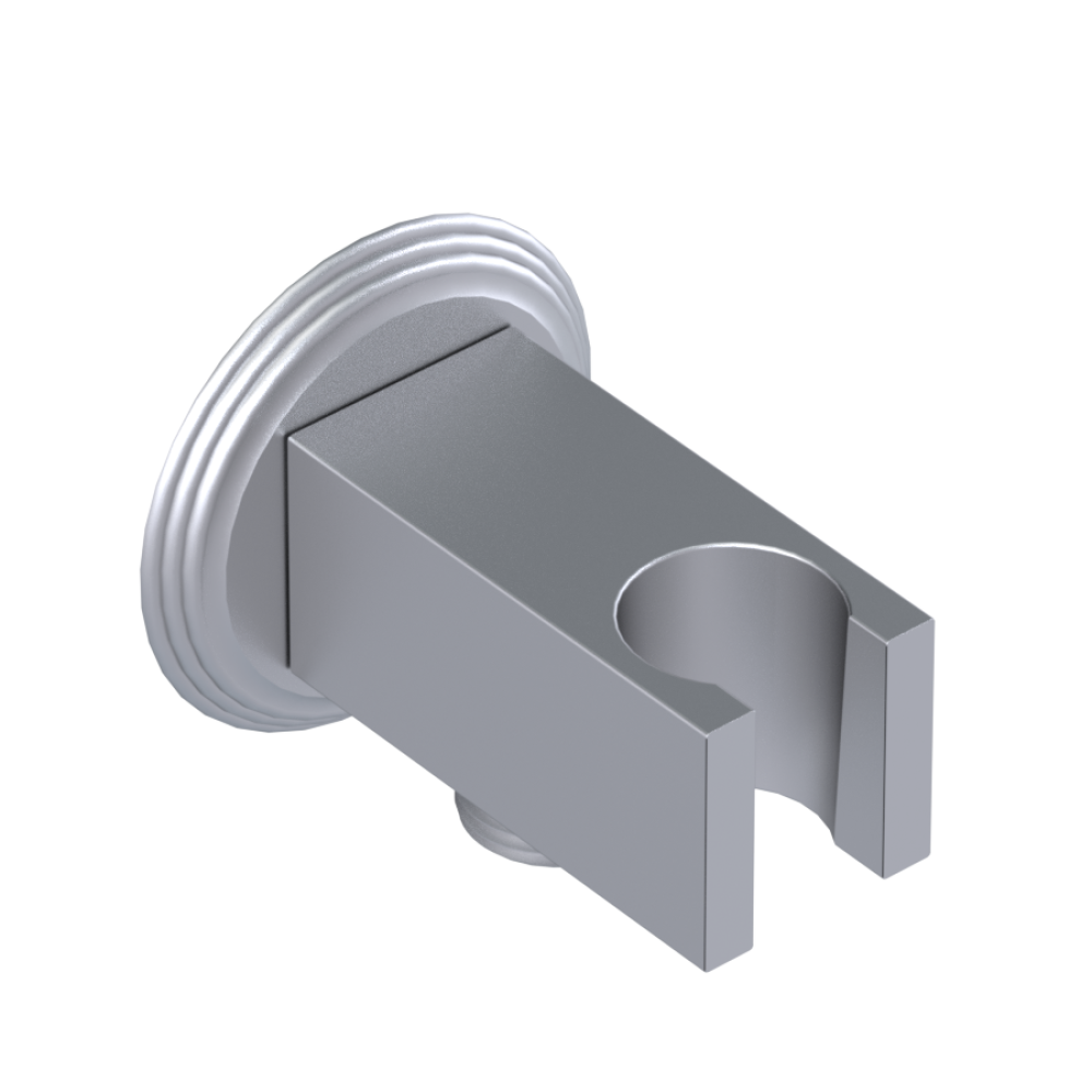 Rubinet Wall Bracket with Integral Supply with 1/2" NPT x 1/2" NPSM x 3" Nipple Satin Chrome