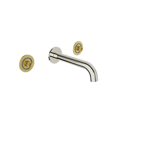Baril Trim only for two handles wall-mounted lavatory faucet, drain not included