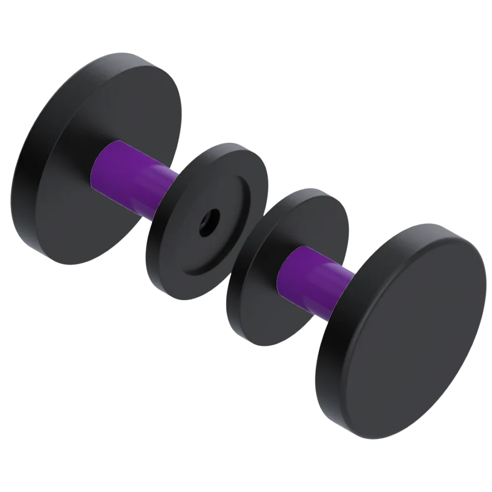 Rubinet Shower Door Knob (set) Matt Black