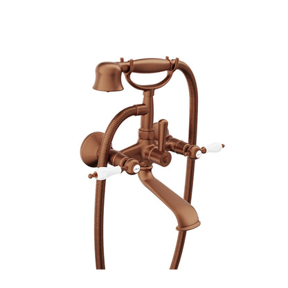 Baril Wall-mounted tub faucet with hand shower