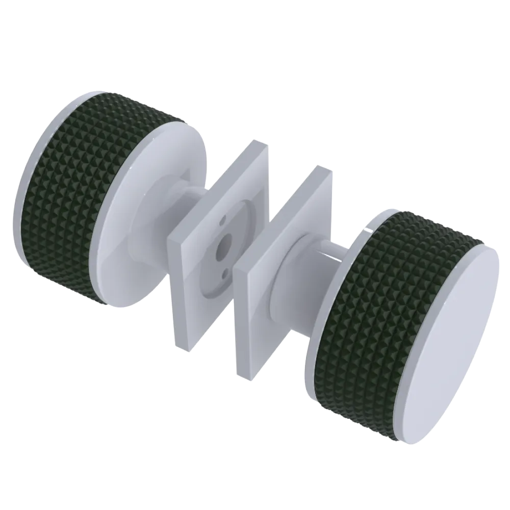Rubinet Shower Door Knob (set) White