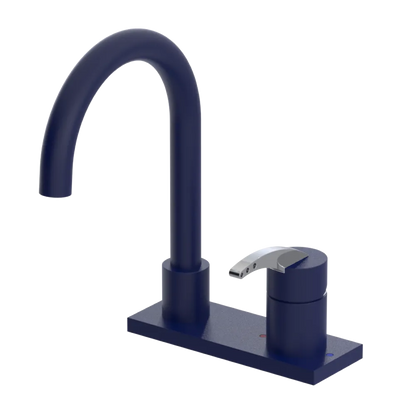 Rubinet 4" Centre Single Control Lav. Set. (less drain) Midnight Blue