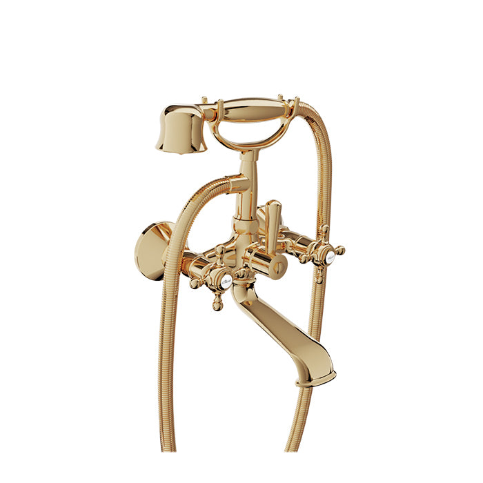 Baril Wall-mounted tub faucet with hand shower