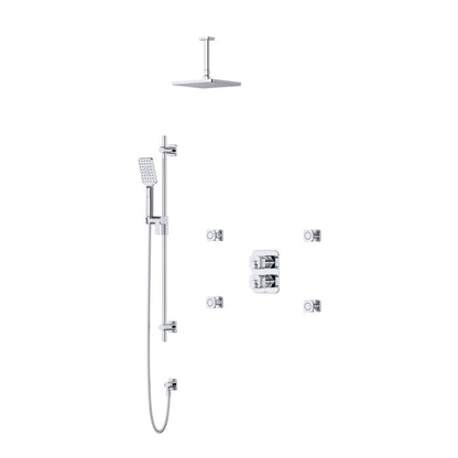Riobel Equinox Shower Kit Type T/P Double Coaxinal With 4 Body Jets