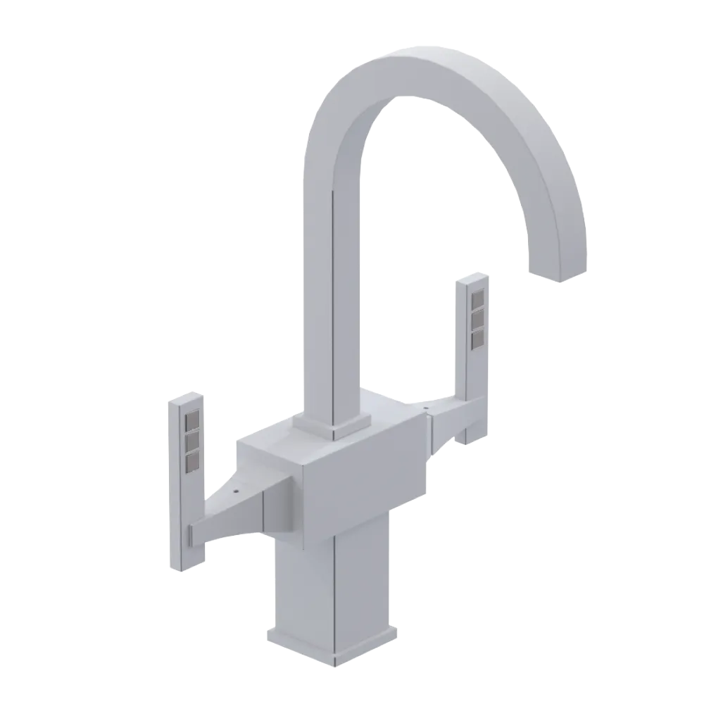 Rubinet Single Hole Dual Handle Lav. Set. (less drain) Matt White