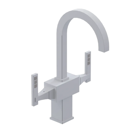 Rubinet Single Hole Dual Handle Lav. Set. (less drain) Matt White