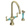 Rubinet Two Handle Single Hole Kitchen Set with Hand Spray Gold