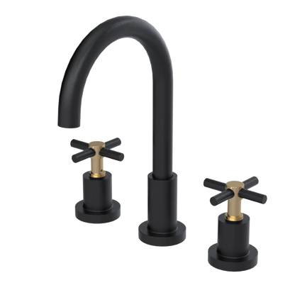 Rubinet Widespread Kitchen Set with LaSalle Spout Matt Black