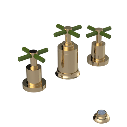 Rubinet Bidet Fitting with Spray, Diverter, and Vacuum Breaker (less drain) Gold