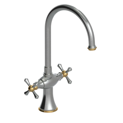 Rubinet Two Handle Single Hole Kitchen Set Satin Nickel