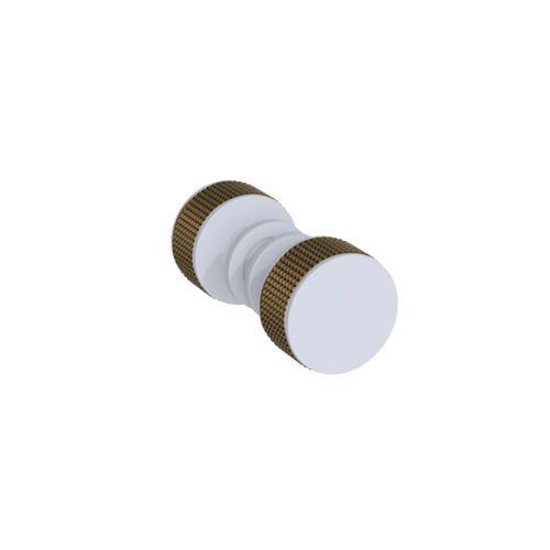 Rubinet Shower Door Knob (set) Matt White