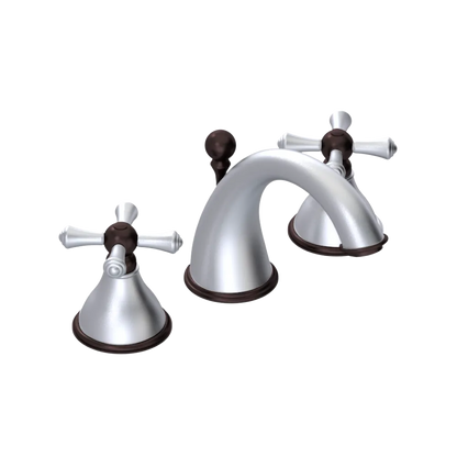 Rubinet Widespread Lav. Set. (less drain) Satin Chrome