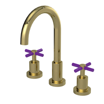 Rubinet Widespread Kitchen Set with LaSalle Spout Natural Brass