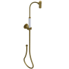 Rubinet Hand Held Shower Bidet with Extended Reach & Dual Function Spray Including Wall Bracket with Supply & Hose (Round) Antique Brass Matt