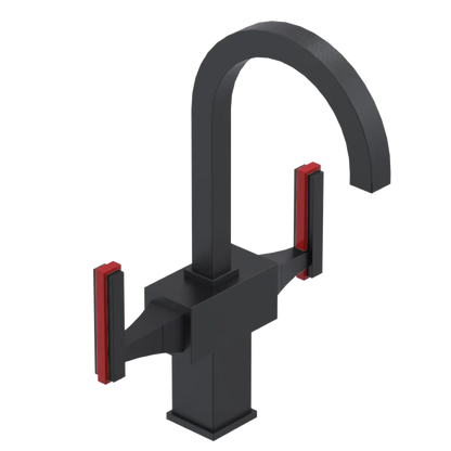Rubinet Single Hole Dual Handle Lav. Set. (less drain) Matt Black