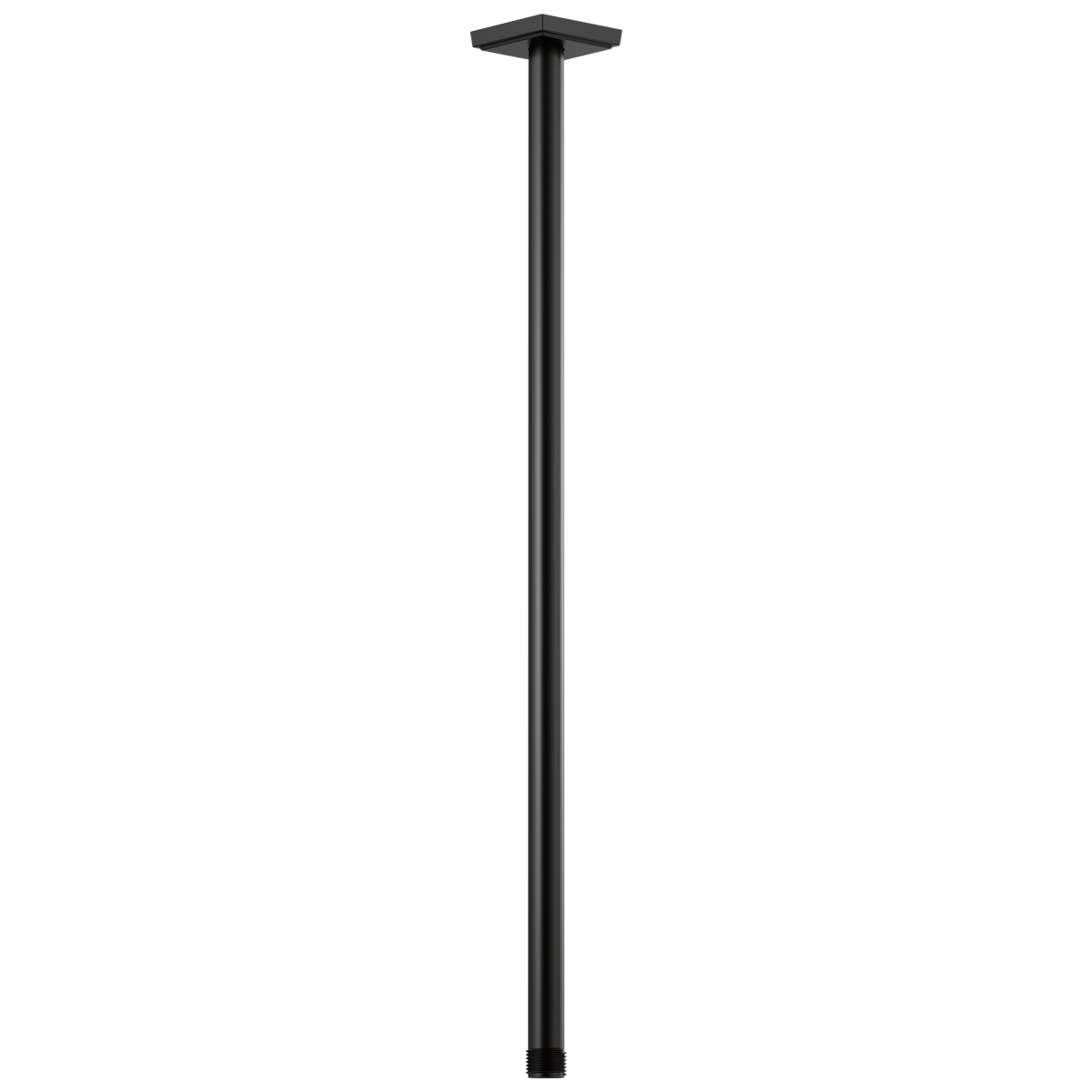 Essential Shower Series 24" Ceiling Mount Shower Arm And Square Flange - Matte Black