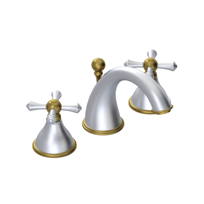 Rubinet Widespread Lav. Set. (less drain) Satin Chrome