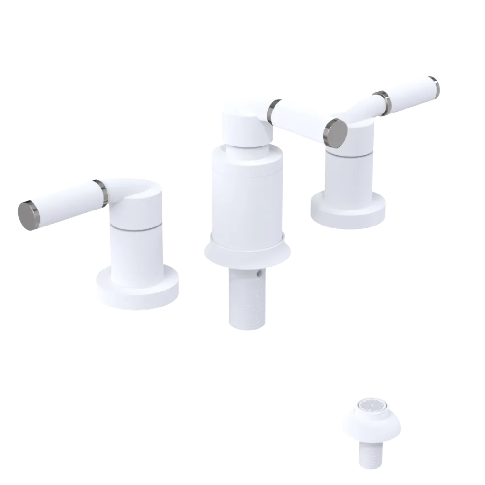 Rubinet Bidet Fitting with Spray, Diverter, and Vacuum Breaker (less drain) Matt White