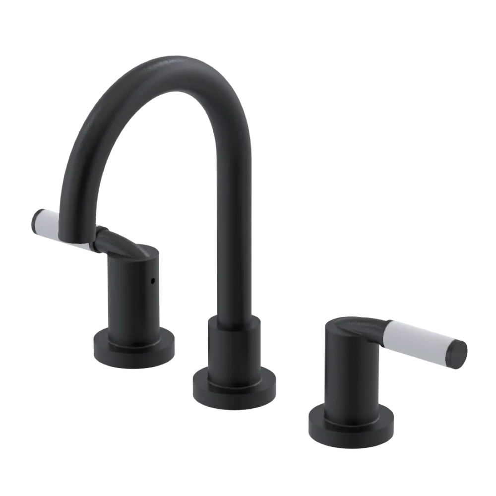 Rubinet Widespread Lav set (less drain) Matt Black