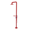 Rubinet Pressure Balance Outdoor Shower with Hand Held Shower & 10" Shower Head (with shelf) - 304 Stainless Steel Red