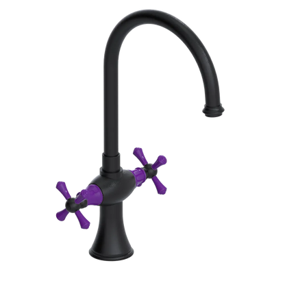 Rubinet Two Handle Single Hole Kitchen Set Matt Black
