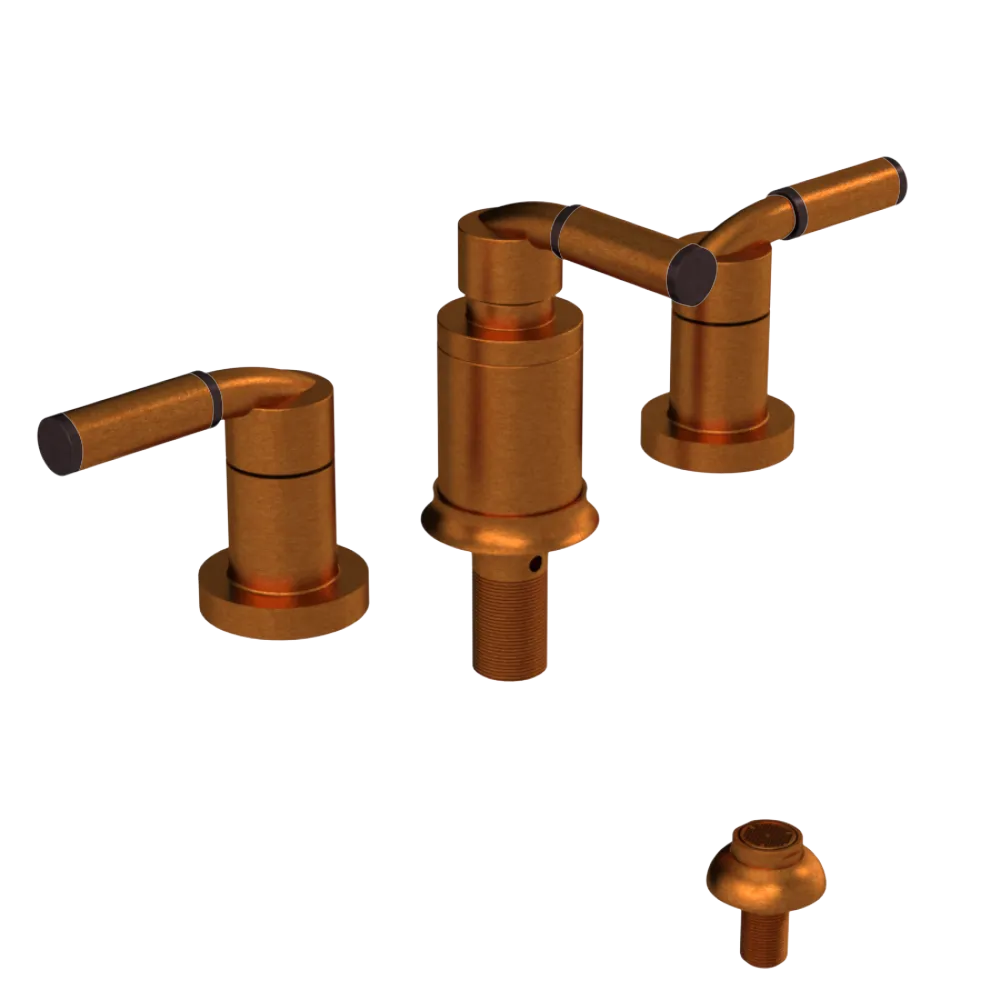 Rubinet Bidet Fitting with Spray, Diverter, and Vacuum Breaker (less drain) Antique Copper Matt