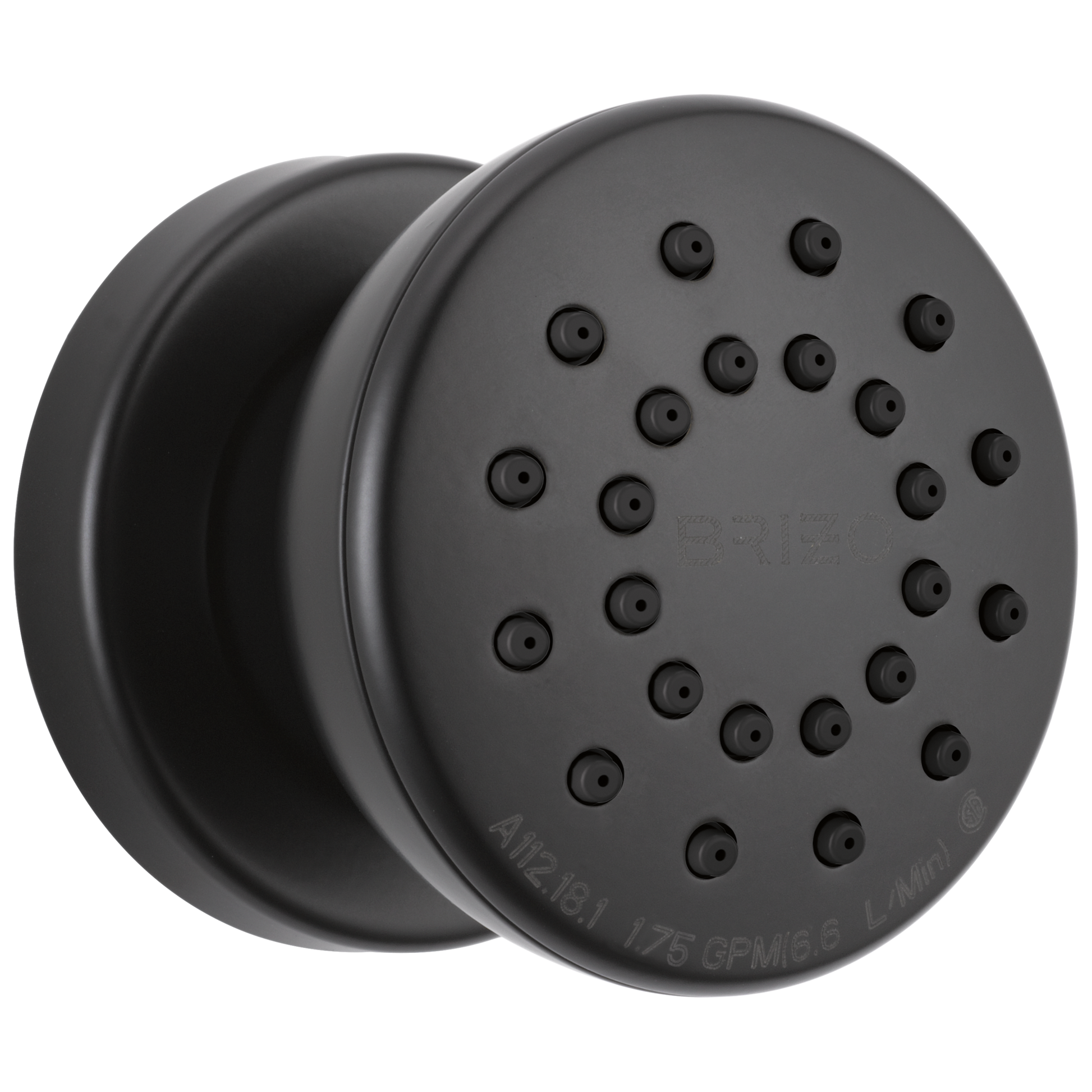 Essential Shower Series Touch-Clean Round Body Spray - Matte Black
