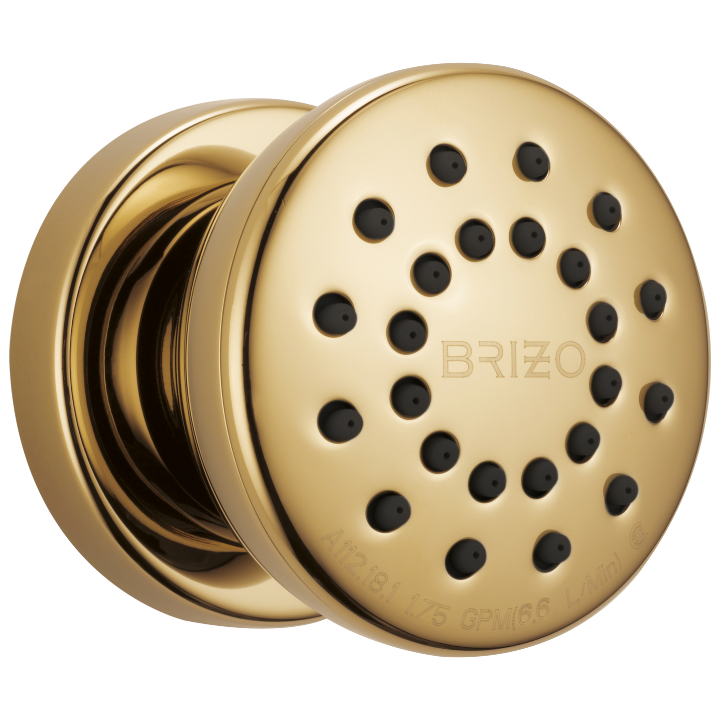 Essential Shower Series Touch-Clean Round Body Spray - Brilliance® Polished Gold