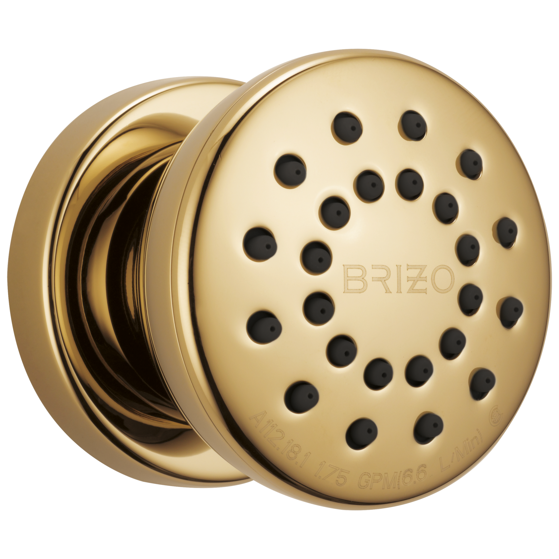 Essential Shower Series Touch-Clean Round Body Spray - Brilliance® Polished Gold
