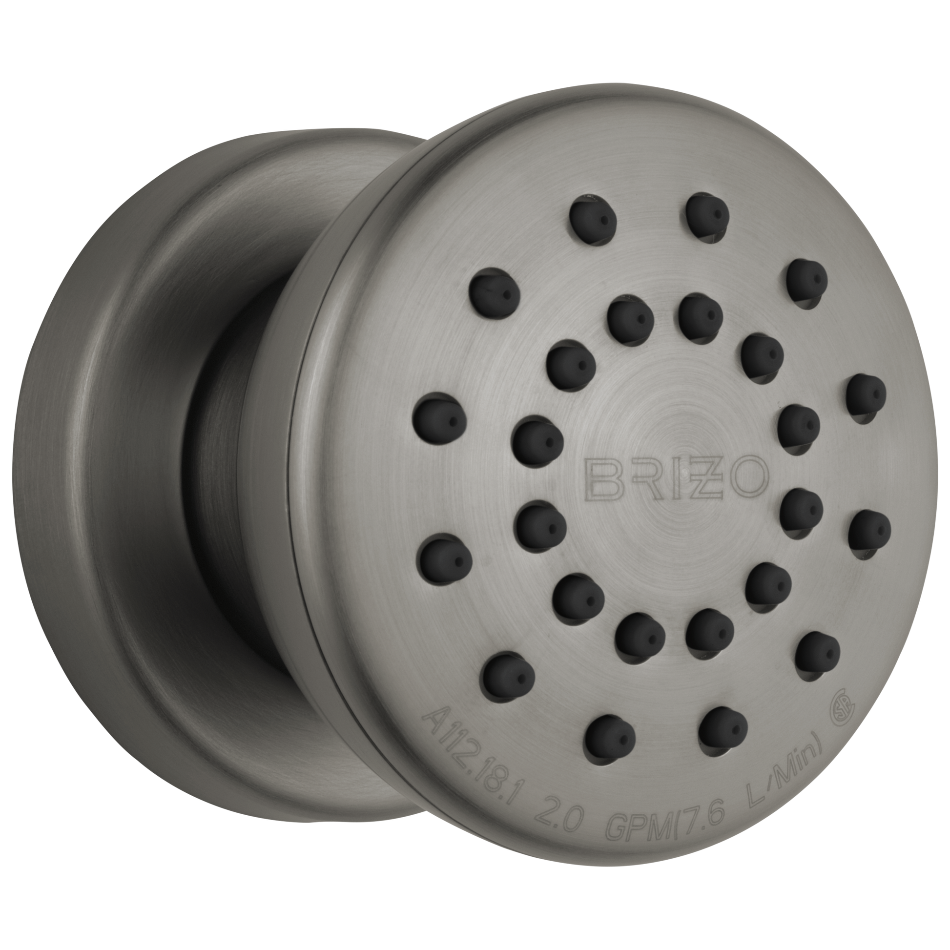 Essential Shower Series Touch-Clean Round Body Spray - Brilliance® Luxe Steel®